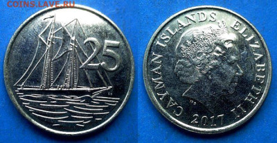 Каймановы острова - 25 центов 2017 года до 08.01 - Каймановы острова 25 центов, 2017