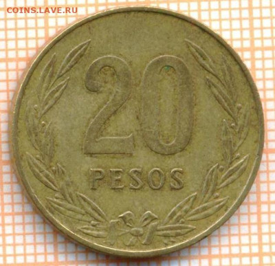 Колумбия 20 песо 1985 г., до 10.01.2023 г. в 22.00 по Москве - Колумбия 20 песо 1985