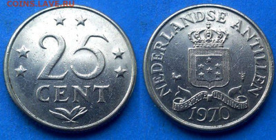 Нид. Антильские острова - 25 центов 1970 года до 10.01 - Нидерландские Антильские острова 25 центов, 1970