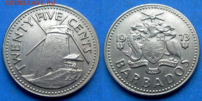 Барбадос - 25 центов 1973 года до 10.01 - Барбадос 25 центов, 1973