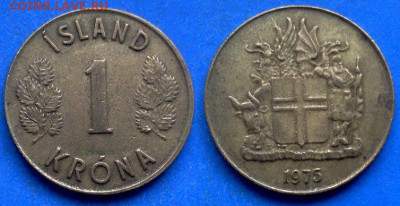 Исландия - 1 крона 1975 года до 10.01 - Исландия 1 крона, 1975