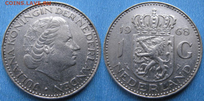 Нидерланды 1 гульден 1968 до 10-01-23 в 22:00 - Нидерланды 1 гульден 1968    9873