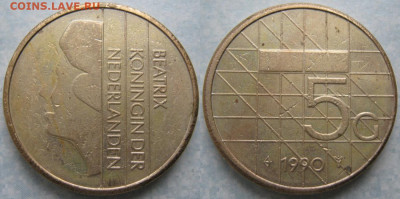 Нидерланды 5 гульденов 1990 до 10-01-23 в 22:00 - Нидерланды 5 гульденов 1990    180-ас55-9890