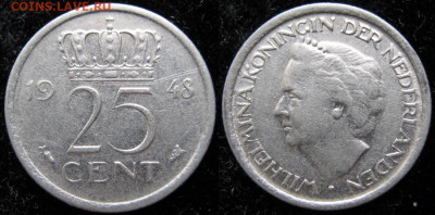 Нидерланды 25 центов 1948 до 11-01-23 в 22:00 - 13.71. -Нидерланды 25 центов 1948    427