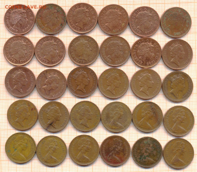 Великобритания 1 пенни 1971-2008, фикс цена, 5 руб - великобр 001
