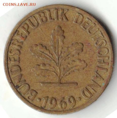 ФРГ 5 пфеннигов 1969 г. D до 12.01.23 г. в 23.00 - 009