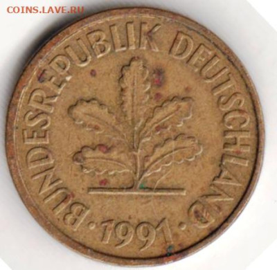 ГЕРМАНИЯ 5 пфеннигов 1991 г. F  до 12.01.23 г. в 23.00 - 011