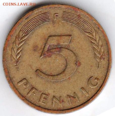ГЕРМАНИЯ 5 пфеннигов 1991 г. F  до 12.01.23 г. в 23.00 - 041