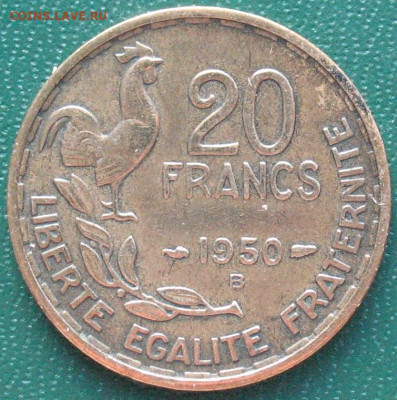 Франция 20 франков 1950B 3 пера-G.GUIRAUD - 20 франков 1950B_1
