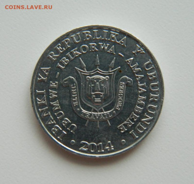 Бурунди 5 франков 2014г.(Юбилейная)Фауна с рубля до 12.01.23 - DSCN5779.JPG