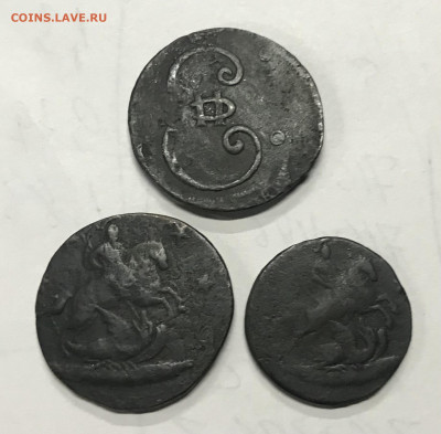 2 копейки 1762, 4 копейки 1762 и 4 копейки 1796 - FD6C8B18-E71E-4968-8571-8FAA9A25FC1B