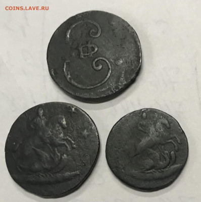 2 копейки 1762, 4 копейки 1762 и 4 копейки 1796 - 108EC487-F619-4551-A251-073653A7C15C