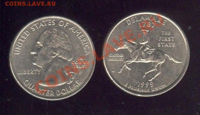 2 квотера США Делавер и Иллинойс - до 09.12.11 до 22:00 МСК - США 25 центов1999 Делавер 001