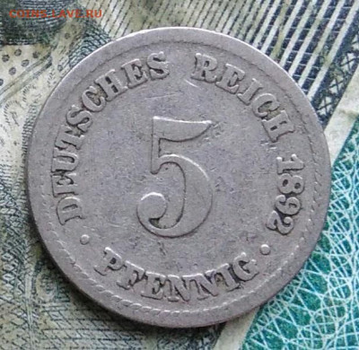 Германия 5 пфеннигов 1892 двор A до 11.01.2023 - IMG_20230107_224407