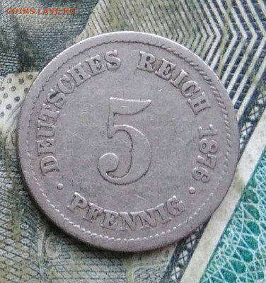 Германия 5 пфеннигов 1876 двор A до 11.01.2023 - IMG_20230107_190058