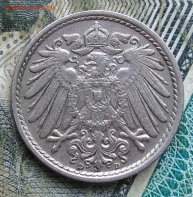 Германия 5 пфеннигов 1913 двор D до 11.01.2023 - IMG_20230107_175551