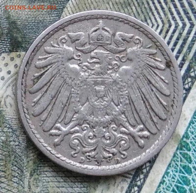 Германия 5 пфеннигов 1909 двор D до 11.01.2023 - IMG_20230107_190041