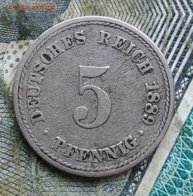 Германия 5 пфеннигов 1889 двор A до 11.01.2023 - IMG_20230107_175412