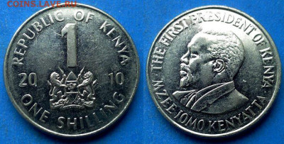 Кения - 1 шиллинг 2010 года до 13.01 - Кения 1 шиллинг, 2010