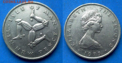 Остров Мэн - 10 новых пенсов 1975 года до 13.01 - Остров Мэн 10 новых пенсов, 1975