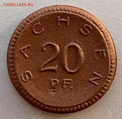 20 пфеннигов. 1921г. Германия. Керамика. - A0353EDD-7E36-4962-B88B-3C68EF6F697E
