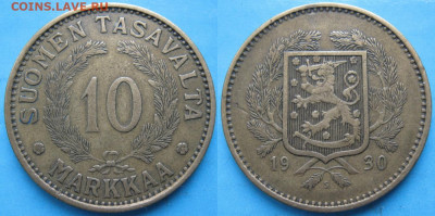 Финляндия 10 марок 1930 S до 17-01-23 в 22:00 - Финляндия 10 марок 1930    138-ак13-B2