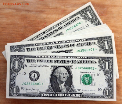 1 доллар США (J).Серия замещения (*).ФИКС. - 2