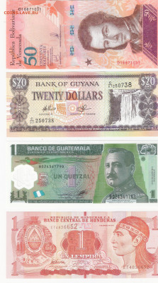 Банкноты иностранные 40шт (10 лотов по 4шт) ФИКС - ИНОБОНЫ 4шт А лот2