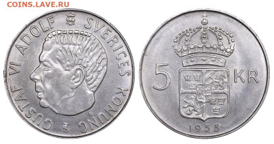 Швеция 5 крон 1955 год до 18.01.23 22:10 МСК - 2e36e6aaab5f724d137144c8c301ff91