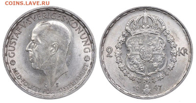 Швеция 2 кроны 1947 год до 18.01.23 22:10 МСК - e9c58e898fff5d80411c9caff76ad4b8