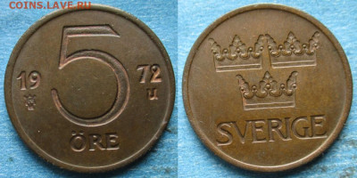 Швеция 5 эре 1972   до 18-01-23 в 22:00 - Швеция 5 эре 1972    12670