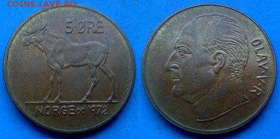Норвегия - 5 эре 1972 года (Лось) до 19.01 - Норвегия 5 эре, 1972