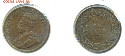 Канада 1 цент, 1919 с рубля до 17.01 - 1c1919