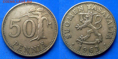 Финляндия - 50 пенни 1963 года до 21.01 - Финляндия 50 пенни, 1963