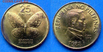 Филиппины - 25 сентимо 1988 года (Фауна) до 21.01 - Филиппины 25 сентимо, 1988