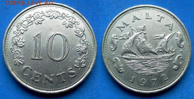Мальта - 10 центов 1972 года до 23.01 - Мальта 10 центов, 1972
