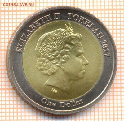 Токелау 1 доллар 2017 г., лат.центр,до 23.01.2023 г. в 22.00 - токелау жёлтая вставка1