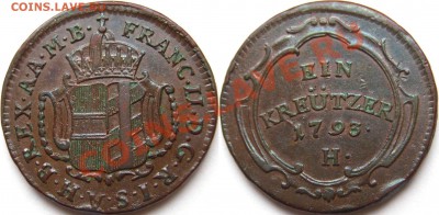 Иностранные монеты, помогите с ценой - ein kreutzer 1793