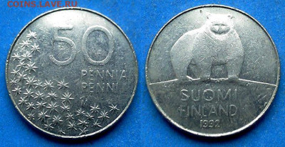Финляндия - 50 пенни 1992 года (Медведь) до 25.01 - Финляндия 50 пенни, 1992