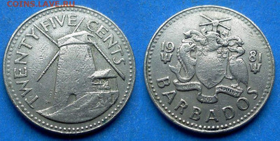 Барбадос - 25 центов 1981 года до 25.01 - Барбадос 25 центов, 1981