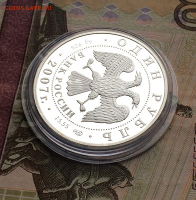 1 рубль 2007 г. Красная книга.Степной лунь.Пруф.22.01.23. - 12