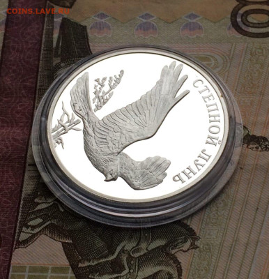 1 рубль 2007 г. Красная книга.Степной лунь.Пруф.22.01.23. - 10
