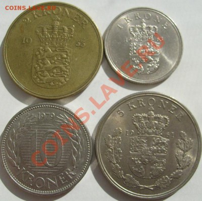 4 монеты Дания 1953-1979 до 12 декабря 23 - 00 мск - s6300353