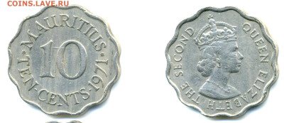Маврикий 10 центов, 1971, с рубля, до 23.01 - Maurit10c1971