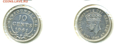 Ньюфаундленд 10 центов, 1941 до 26.01 - Newfoundland10c1941