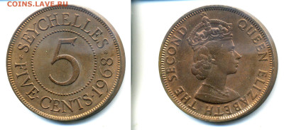 Сейшелы 5 центов, 1968 до 26.01 - seish5c1968