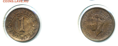 Сейшелы 1 цент, 1948 до 26.01 - seish1c1948