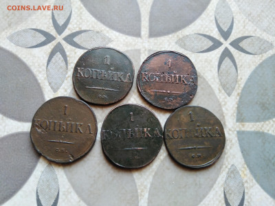 1 копейка 1831 СМ, 5 штук до 27.01.2023 - 1831-104