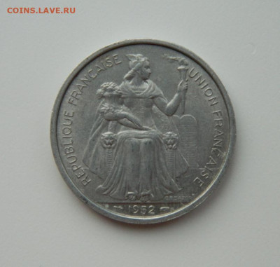 Новая Каледония 5 франков 1952 г.(Фауна)С рубля! до 30.01.23 - DSCN6701.JPG
