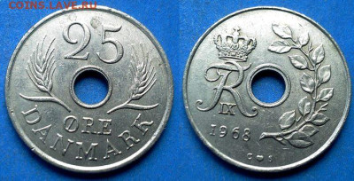 Дания - 25 эре 1968 года до 1.02 - Дания 25 эре, 1968
